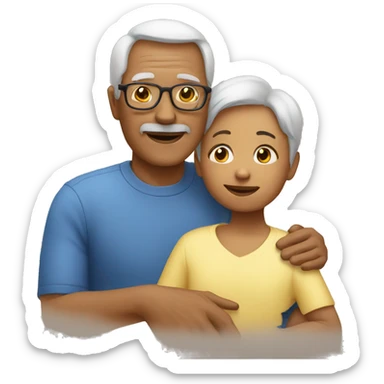 grandparents and child sticker