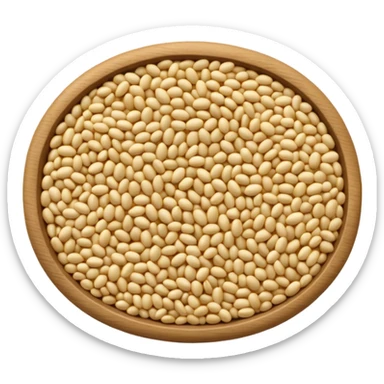 realistic sesame seeds scatter or cluster off-white to pale golden tiny oval slightly curved smooth matte subtle color variation natural spacing no bread bowl packaging or faces clean 3D soft lighting transparent background emoji scale sticker