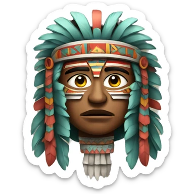 Aztec warrior face sticker