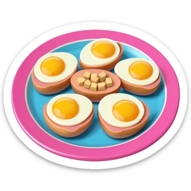 Toki Doki kawaii SPAM and eggs plate sculpture art sticker