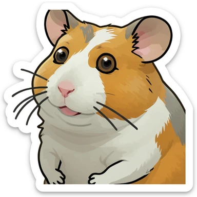 Hamster with calico fur sticker