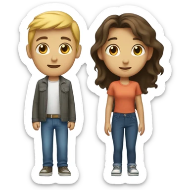 tall boy short girl sticker