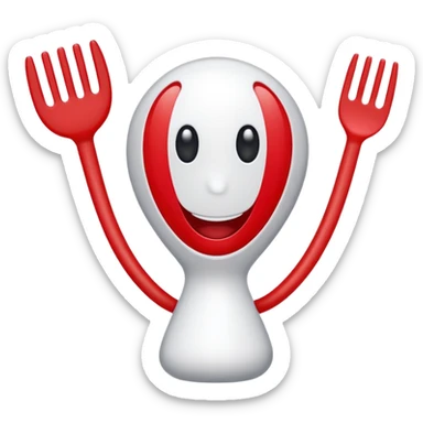 A fork mascot like forky in toy story sticker