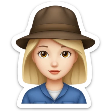 Una ragazza con un cappello sticker