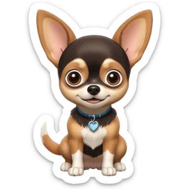Chihuahua  noir marron prénom daisy pixar dessin animé cinéma Géant film Disney  sticker