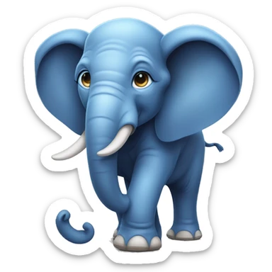 create a realistic image of a strong, blue-eyed elephant, mascot of Atletica Maximus sticker