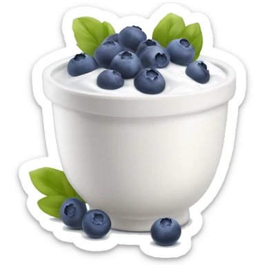 Bowl of yogurt with blueberries on top sticker