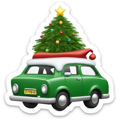 Christmas Car with Christmas Tree  sticker