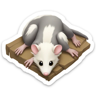 Opossum sun bathing sticker
