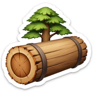 create a dnd style tree log.png (no face just a tree log) using 48x48 pixels size sticker