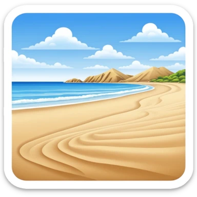 playa paisaje sin que sea un cuadro y que el cielo azul y la arena esten recortada sticker