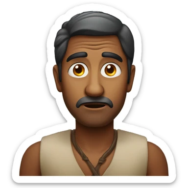 An indian man who is scared sticker