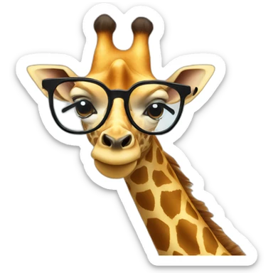 Giraffe wearing glasses sticker