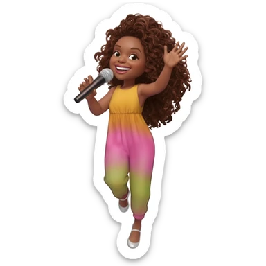 Gonemili Grace chante avec un micro en main sticker