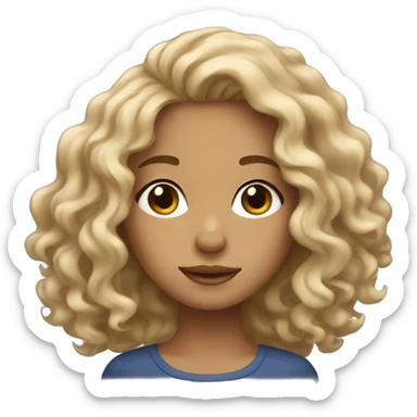 Light skinned Girl with wavy hair  sticker