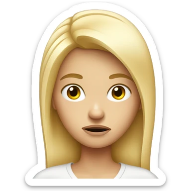 Annoyed blonde girl sticker