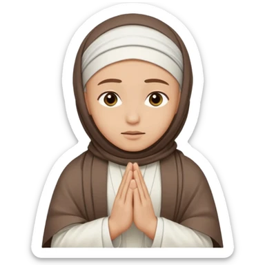 muslim prayer in sujood wearing white islamic garment sticker