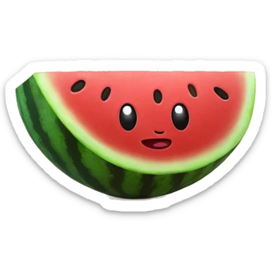 Watermelon with a face sticker