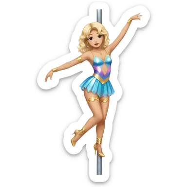 trans person dancing on a pole sticker