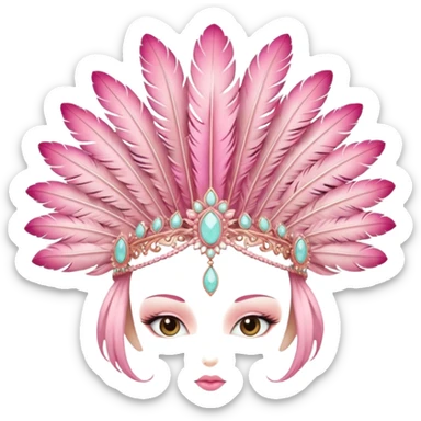Pink headpiece sticker