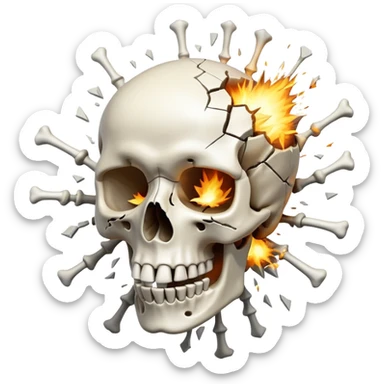 Skeleton mind explode sticker