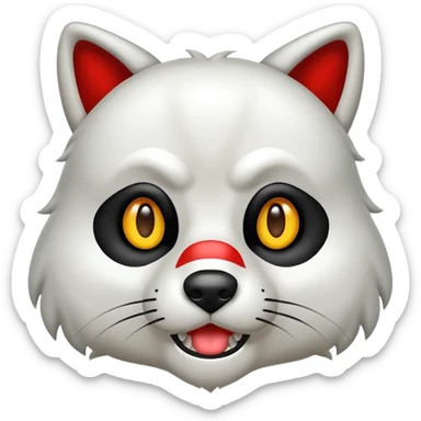 Lobo blanco con la lengua para afuera  sticker