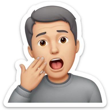 yawning  man in sweater sticker