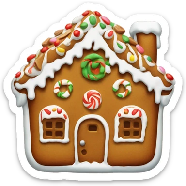 Gingerbread house with white icing only sticker