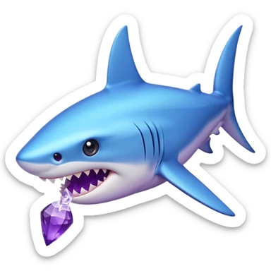 Blue shark bites an amethyst  sticker