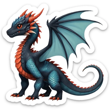 Dutch-Angel-Dragon-Grem2-Trico-Nargacuga-Salandit-Drudigon-fusion-animal-creature, full body  sticker