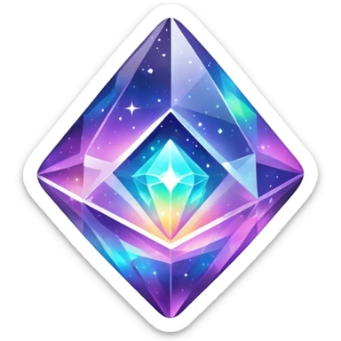 magic alien cosmic crystal complex shape galaxy inside sticker