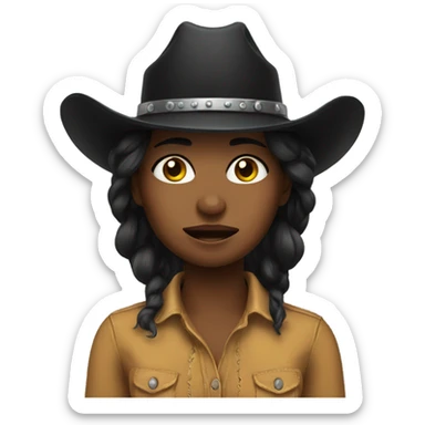 crying black cowgirl  sticker