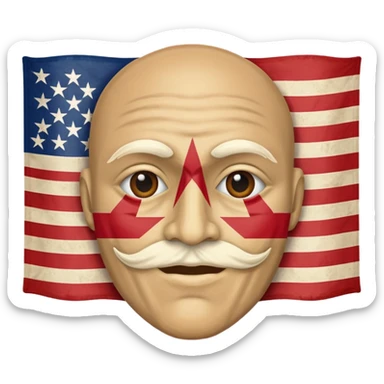 courtyhuman with flag as face instead of skin sticker
