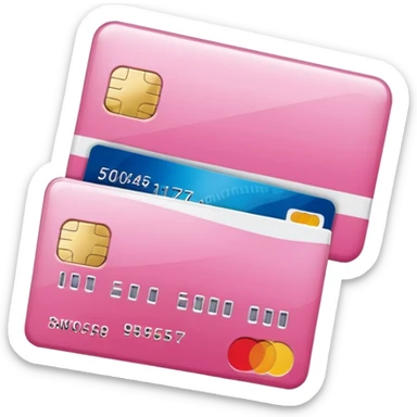 mix pink and white bank and credit card sticker
