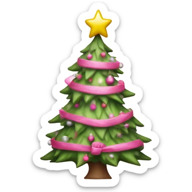 Pink girlie Christmas tree  sticker