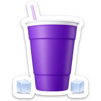 Styrofoam double cup with purple drink on the top and ice cubes in it sticker