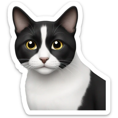 Black and white cat sticker
