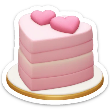 Light Pink heart birthday cake sticker
