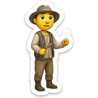 Homme qui tien une canne à pêche sticker