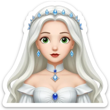 Good Witch of the North from the Wizard of Oz with long white hair, white outfit sticker