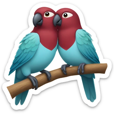 Burgundy Love birds sticker