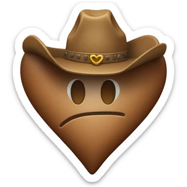 large heart with cowboy hat on top sticker