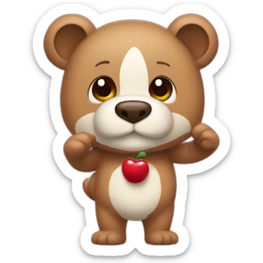 oso con una cereza sticker