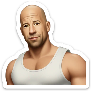 Vin diesel in tanktop sticker