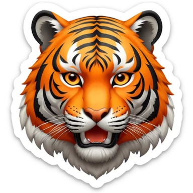 fierce tiger with orange and black stripes sticker