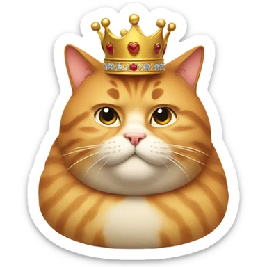 Fat cat with a crown  sticker