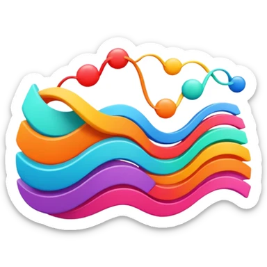 the word 'GLATT' in wavy vibrant colorful text emoji with dynamic motion lines sticker