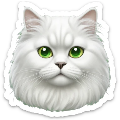 White Persian cat with green eyes sticker