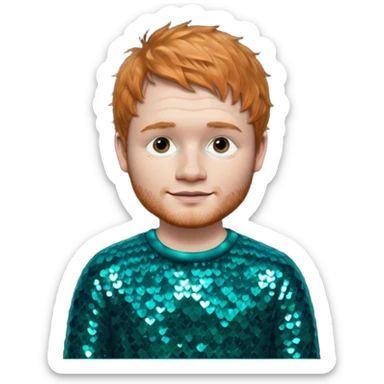 Ed Sheeran with teal sequin outfit sticker