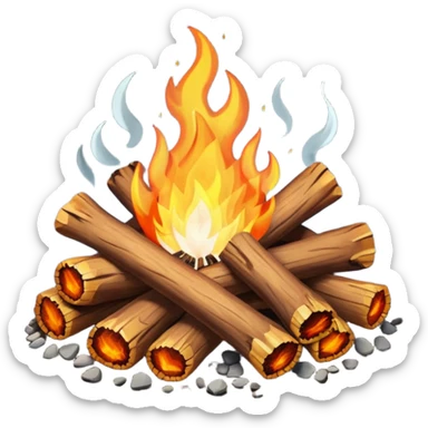 white bonfire sticker